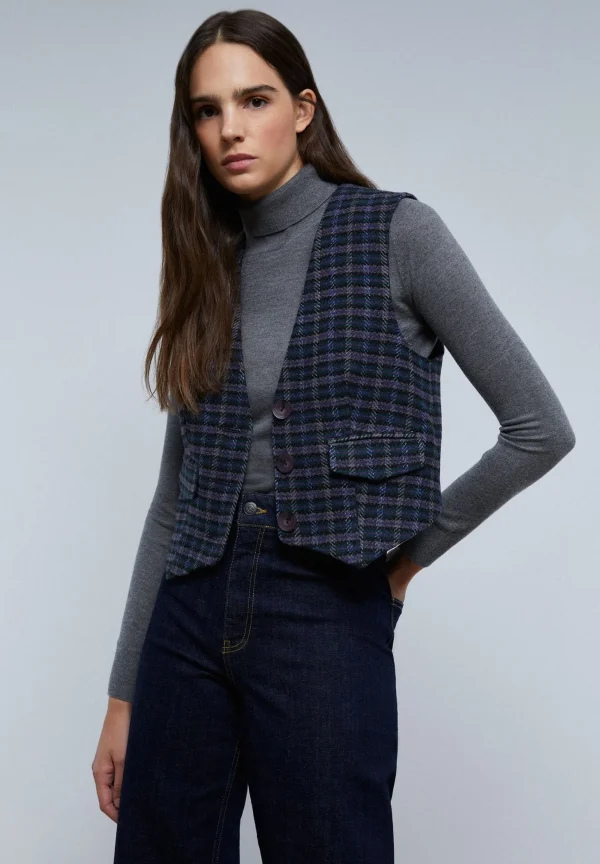 scalperscompany Chaleco Cuadros-Mujer Blazers Y Chalecos