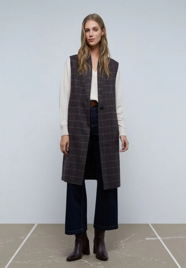 scalperscompany Chaleco Largo Cuadros-Mujer Blazers Y Chalecos