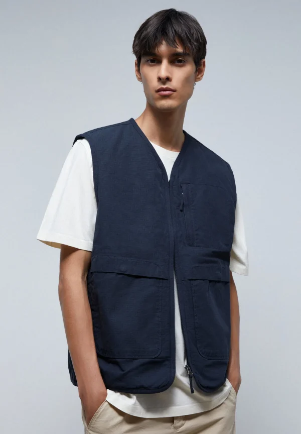 scalperscompany Chaleco Premium Bolsillo Cremallera-Hombre Abrigos Y Chaquetas