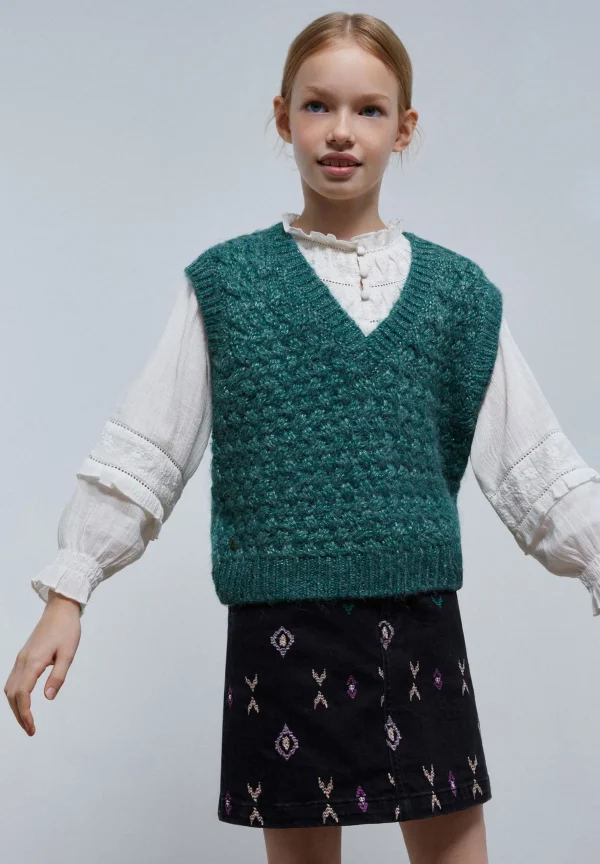 scalperscompany Chaleco Punto Detalle Lurex-Niños Jerséis Y Cárdigans