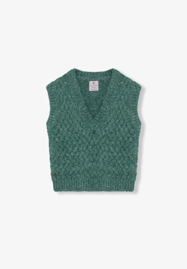 scalperscompany Chaleco Punto Detalle Lurex-Niños Jerséis Y Cárdigans