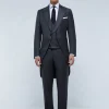 scalperscompany Chaque Gris Lana Tres Piezas-Hombre Trajes