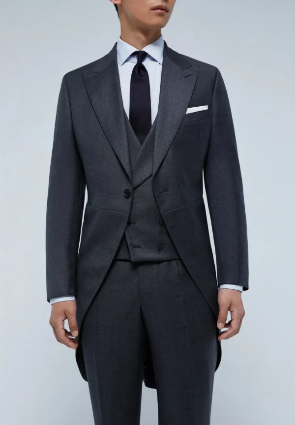scalperscompany Chaque Gris Lana Tres Piezas-Hombre Trajes