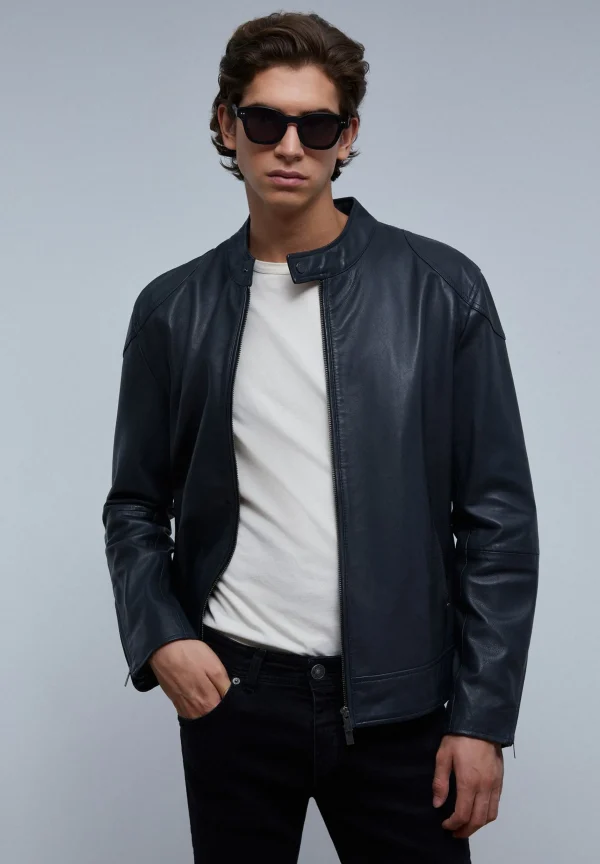 scalperscompany Chaqueta Biker Piel-Hombre Abrigos Y Chaquetas