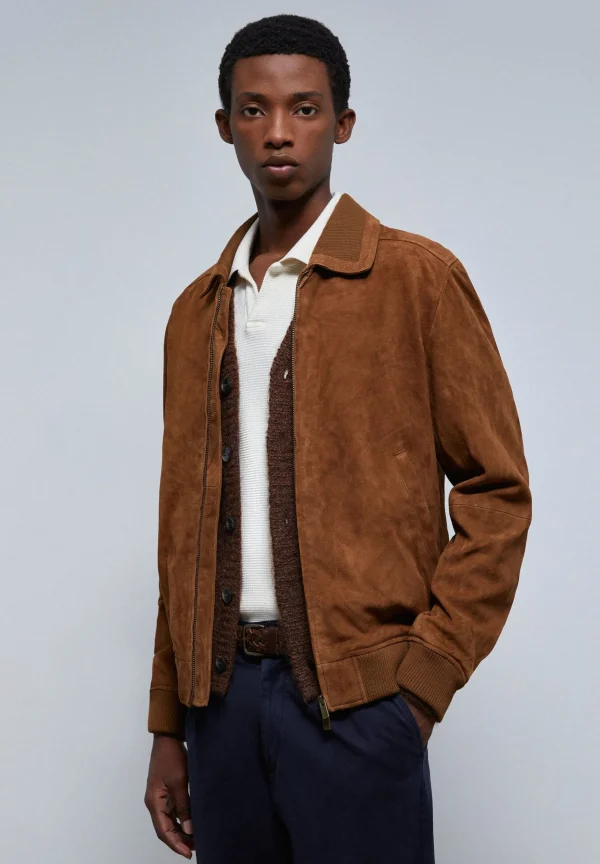 scalperscompany Chaqueta Bomber Piel-Hombre Abrigos Y Chaquetas