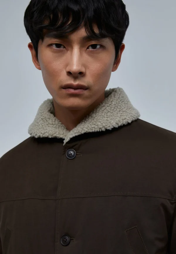 scalperscompany Chaqueta Tacto Peach Cuello Borrego-Hombre Abrigos Y Chaquetas