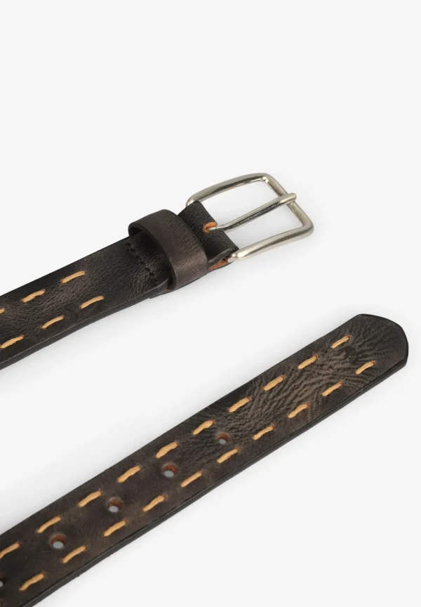 scalperscompany Cinturon Piel Pespuntes-Hombre Cinturones Y Tirantes