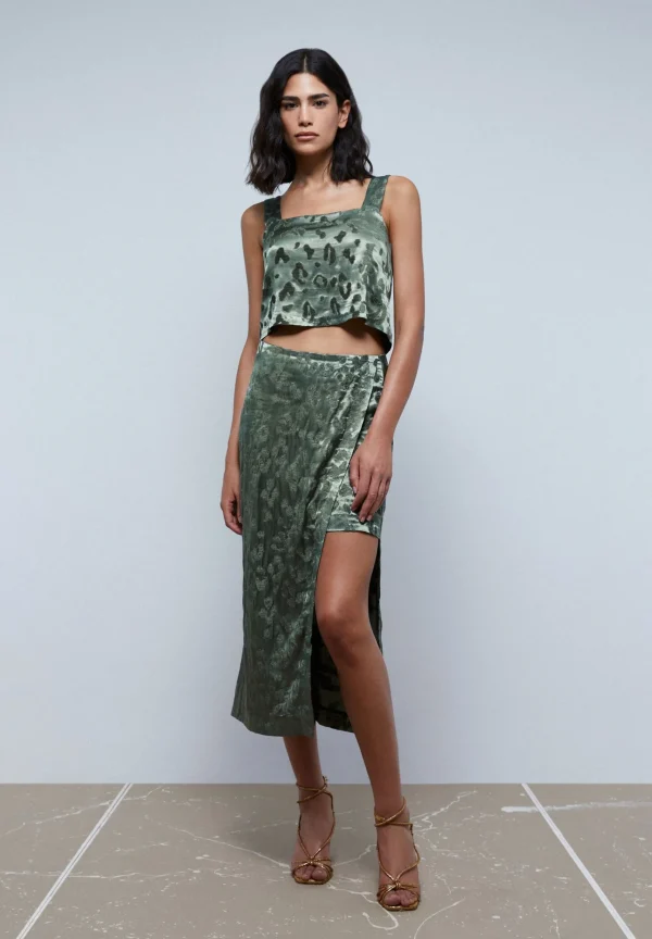 scalperscompany Falda Animal Print Abertura-Mujer Coleccion