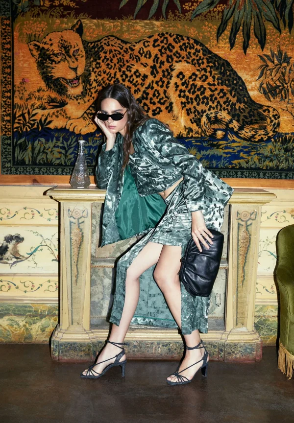 scalperscompany Falda Animal Print Abertura-Mujer La Gran Fiesta