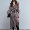 scalperscompany Falda Midi Drapeada Print-Mujer Coleccion