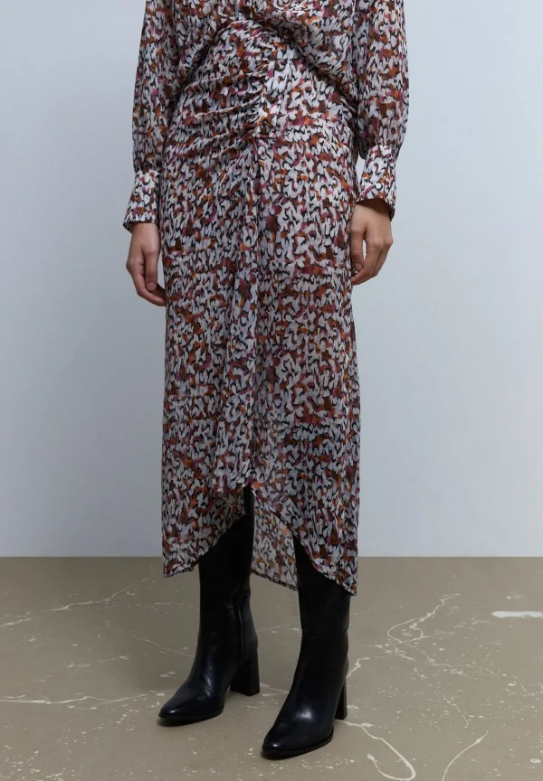 scalperscompany Falda Midi Drapeada Print-Mujer Coleccion