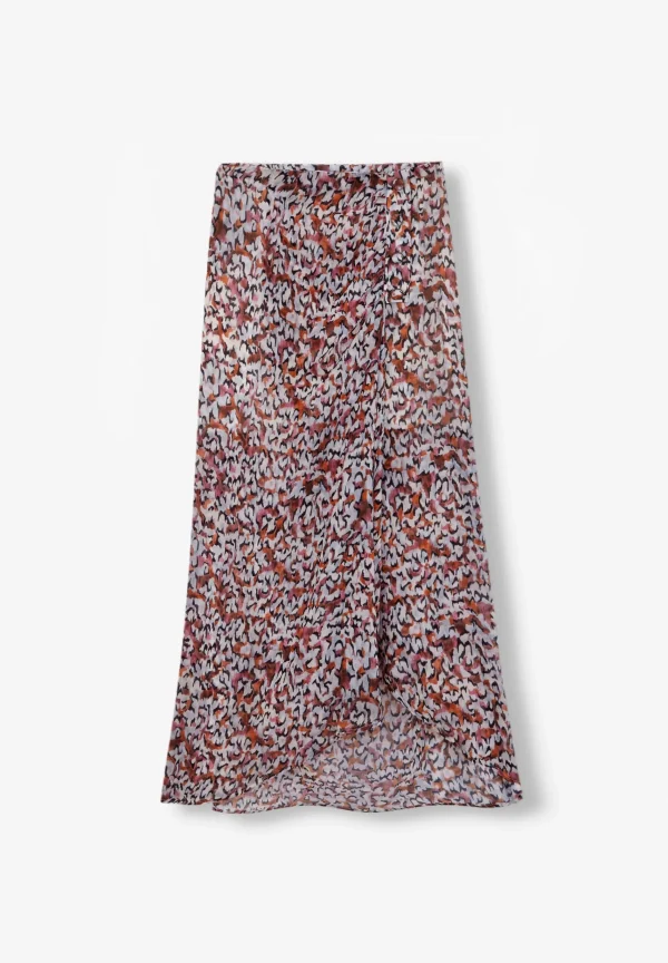 scalperscompany Falda Midi Drapeada Print-Mujer Coleccion