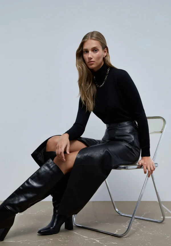 scalperscompany Falda Midi Piel-Mujer Faldas