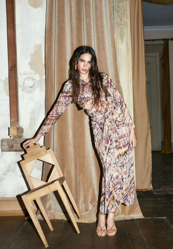 scalperscompany Falda Midi Plisada-Mujer La Gran Fiesta