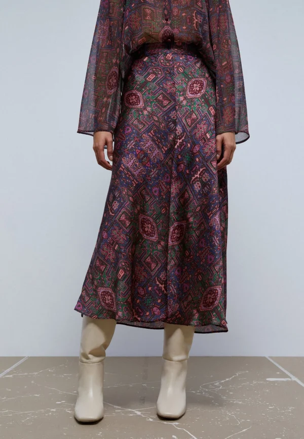 scalperscompany Falda Midi Print Etnico-Mujer Coleccion