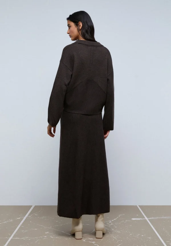 scalperscompany Falda Midi Punto Bajo Asimetrico-Mujer Total Look