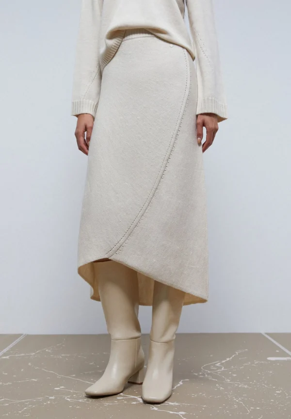 scalperscompany Falda Midi Punto Bajo Asimetrico-Mujer Total Look