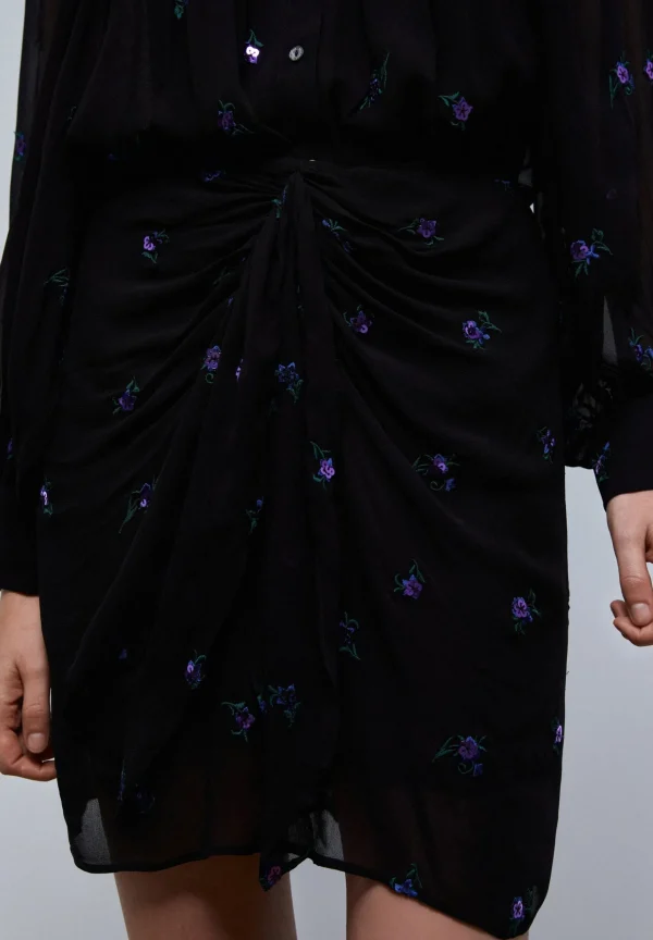 scalperscompany Falda Mini Nudo Detalle Flores-Mujer Faldas