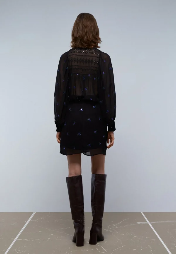 scalperscompany Falda Mini Nudo Detalle Flores-Mujer Faldas