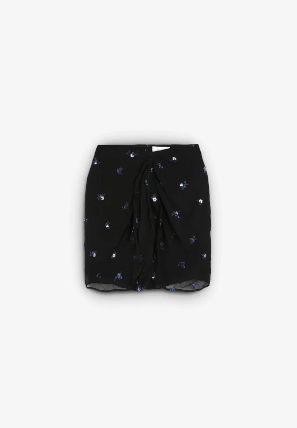 scalperscompany Falda Mini Nudo Detalle Flores-Mujer Faldas