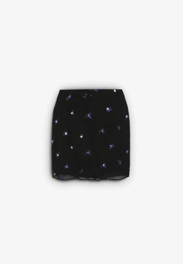 scalperscompany Falda Mini Nudo Detalle Flores-Mujer Faldas