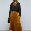 scalperscompany Falda Plisada Satinada-Mujer Coleccion