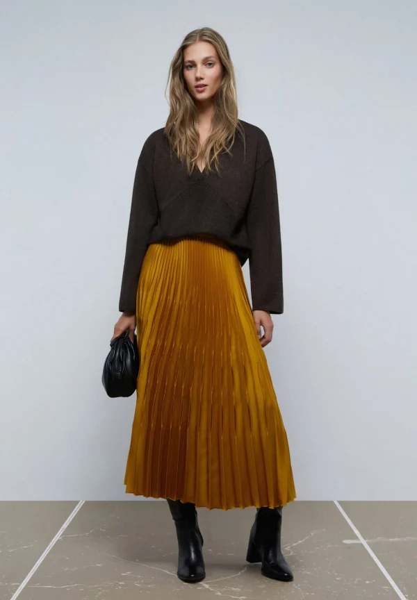 scalperscompany Falda Plisada Satinada-Mujer Coleccion