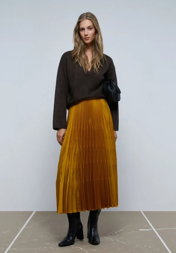 scalperscompany Falda Plisada Satinada-Mujer Coleccion