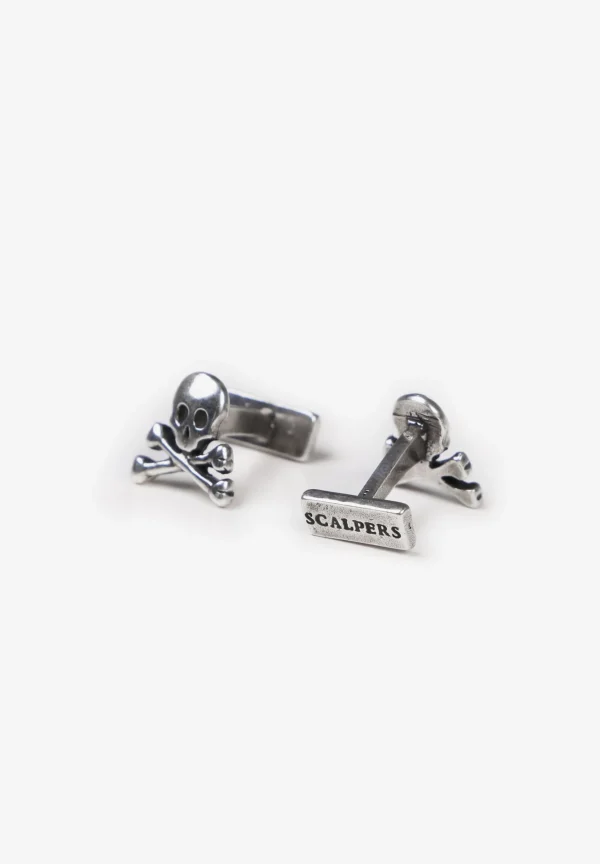scalperscompany Gemelos Calaveras Plateados-Hombre Gemelos
