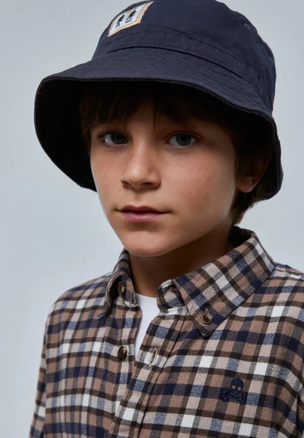 scalperscompany Gorro Bucket Canvas Parche-Niños Gorras Y Gorros