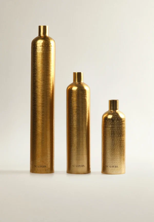 scalperscompany Jarron Decorativo Metal Dorado-Home Jarrones