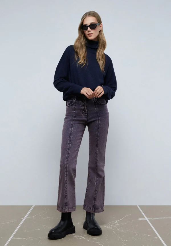 scalperscompany Jeans Ankle Flare Costuras-Mujer Jeans