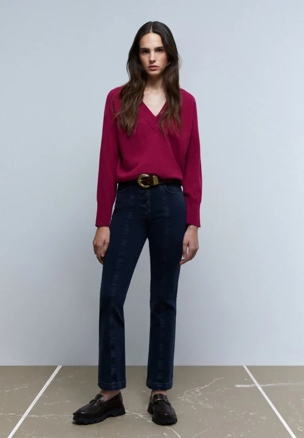 scalperscompany Jeans Ankle Flare Costuras-Mujer Jeans