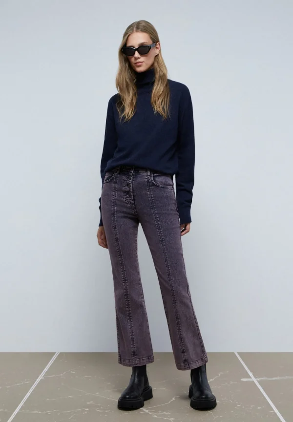 scalperscompany Jeans Ankle Flare Costuras-Mujer Jeans