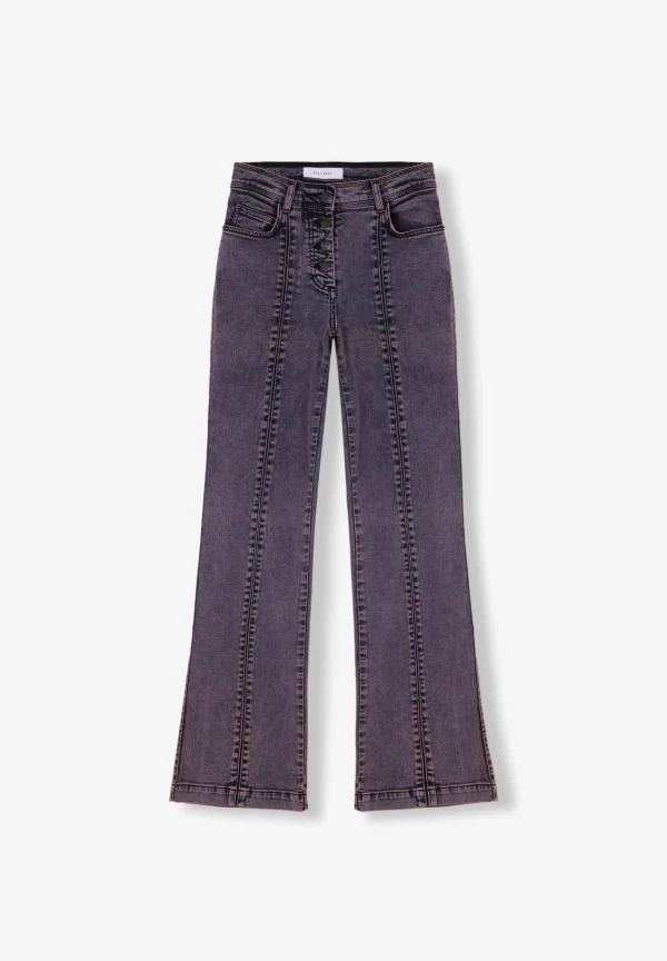 scalperscompany Jeans Ankle Flare Costuras-Mujer Jeans