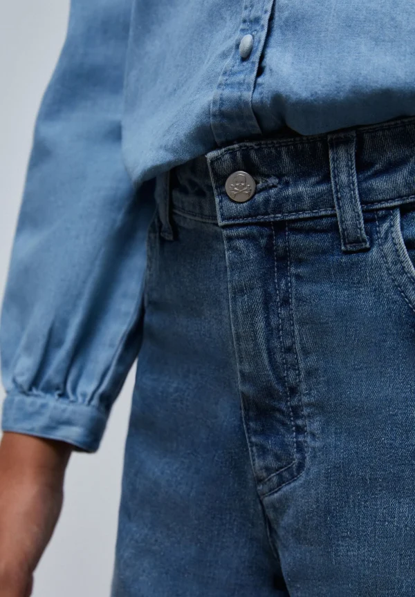 scalperscompany Jeans Wide Leg Bordado Lateral-Niños Pantalones Y Petos