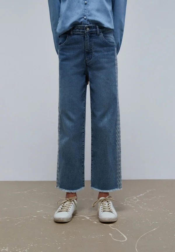 scalperscompany Jeans Wide Leg Bordado Lateral-Niños Pantalones Y Petos