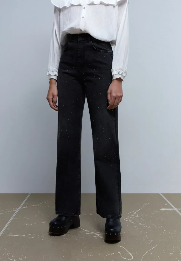 scalperscompany Jeans Wide Leg Brillos-Mujer Jeans