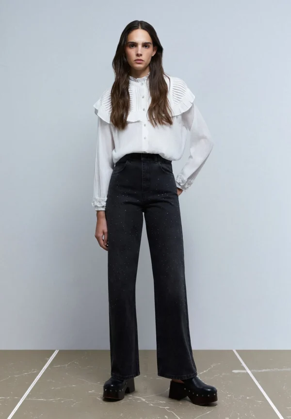scalperscompany Jeans Wide Leg Brillos-Mujer Jeans