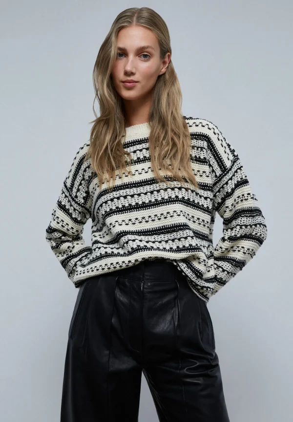 scalperscompany Jersey Crochet Rayas-Mujer Punto