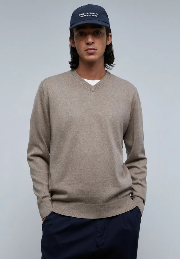 scalperscompany Jersey Cuello Pico Calavera-Hombre Jerséis Y Cárdigans