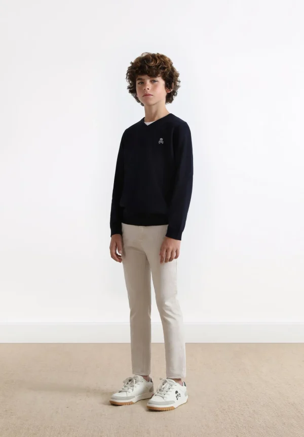 scalperscompany Jersey Cuello Pico Calavera-Niños Mini Me