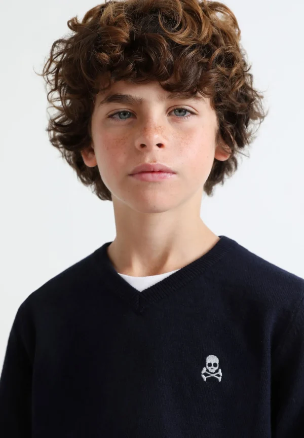 scalperscompany Jersey Cuello Pico Calavera-Niños Mini Me
