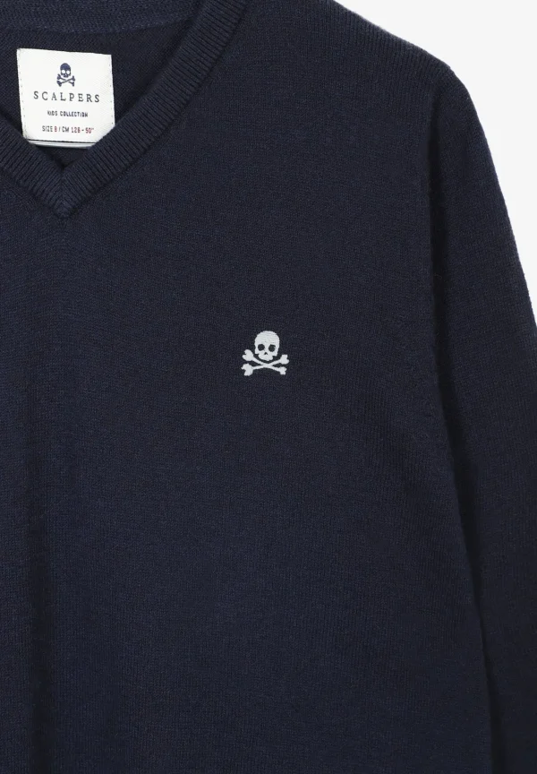 scalperscompany Jersey Cuello Pico Calavera-Niños Mini Me