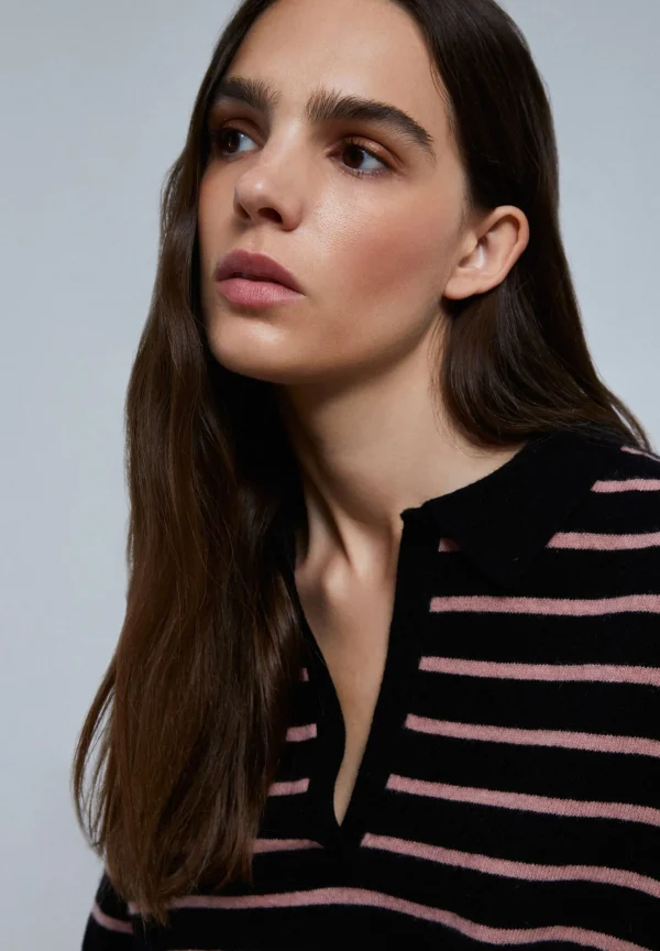 scalperscompany Jersey Polo Rayas Bicolor-Mujer Punto