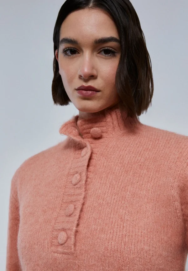 scalperscompany Jersey Punto Cuello Botones-Mujer Punto
