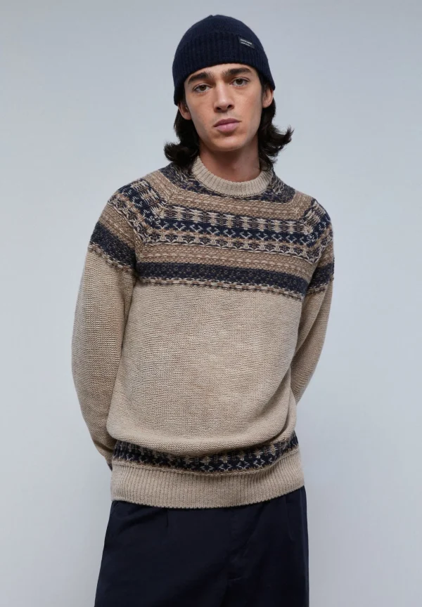 scalperscompany Jersey Punto Jacquard-Hombre Jerséis Y Cárdigans