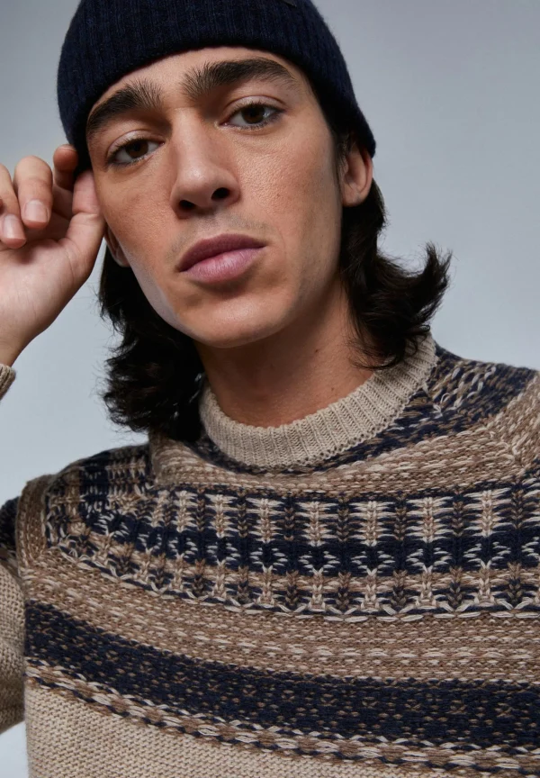 scalperscompany Jersey Punto Jacquard-Hombre Jerséis Y Cárdigans