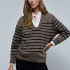 scalperscompany Jersey Rayas Detalle Escote-Mujer Punto