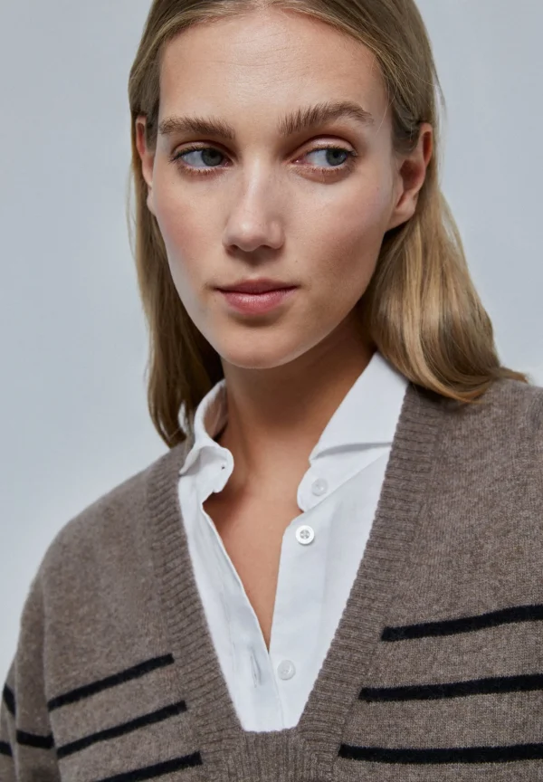 scalperscompany Jersey Rayas Detalle Escote-Mujer Punto